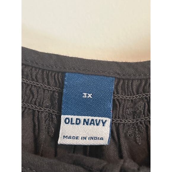 NWT Old Navy Plus Size Black Tiered Dress Long Sleeve Ties Cotton Blend Size 3X - Picture 3 of 6